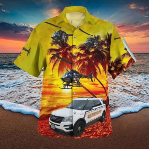 Harris County Texas Harris County Sheriffs Office Car And Bell OH 58A Kiowa Hawaiian Shirt