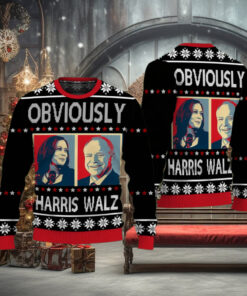 Harris Walz 2024 Obviously Ugly Sweater, Harris For President 2024 Shirt