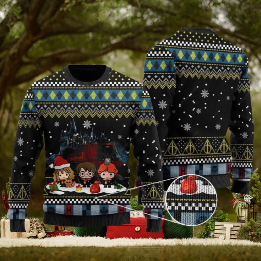 Harry Potter Harry Potter Chibi 3D Ugly Christmas Sweater Presents Christmas For Men And Women Harry Potter Harry Potter Chibi 3D Ugly Christmas Sweater Presents Christmas For Men And Women