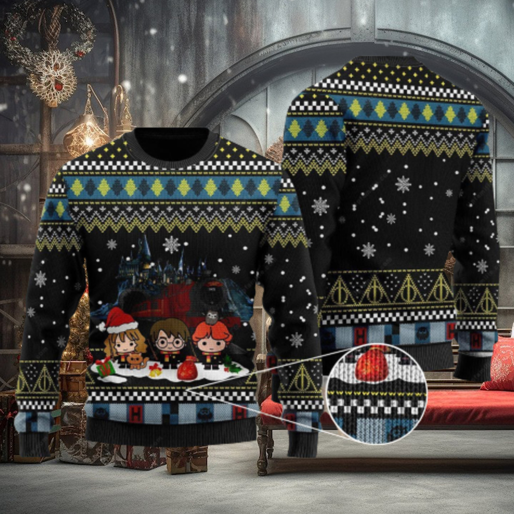 Harry Potter Harry Potter Chibi 3D Ugly Christmas Sweater Presents Christmas For Men And Women Harry Potter Harry Potter Chibi 3D Ugly Christmas Sweater Presents Christmas For Men And Women