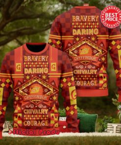 Harry Potter Hogwarts Gryffindor Bravery Daring Chivalry Courage Ugly Christmas Sweater