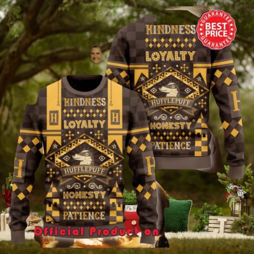 Harry Potter Hogwarts Hufflepuff Kindness Loyalty Honesty Patience Ugly Christmas Sweater