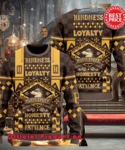 Harry Potter Hogwarts Hufflepuff Kindness Loyalty Honesty Patience Ugly Christmas Sweater