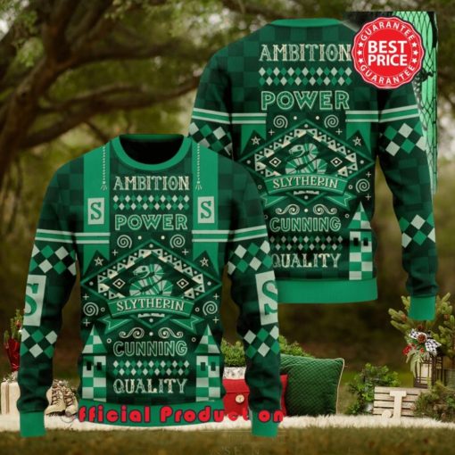 Harry Potter Hogwarts Slytherin Ambition Power Ugly Christmas Sweater