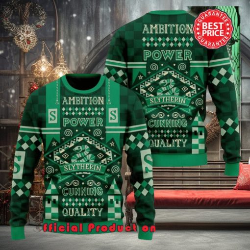 Harry Potter Hogwarts Slytherin Ambition Power Ugly Christmas Sweater