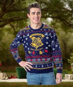 Harry Potter Men’s Hogwarts Happy Christmas Ugly Holiday Knit Sweater