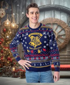 Harry Potter Men’s Hogwarts Happy Christmas Ugly Holiday Knit Sweater