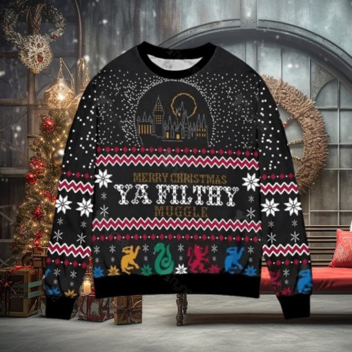 Harry Potter Merry Christmas Ya Filthy Muggle Hogwarts School Ugly Christmas Sweater
