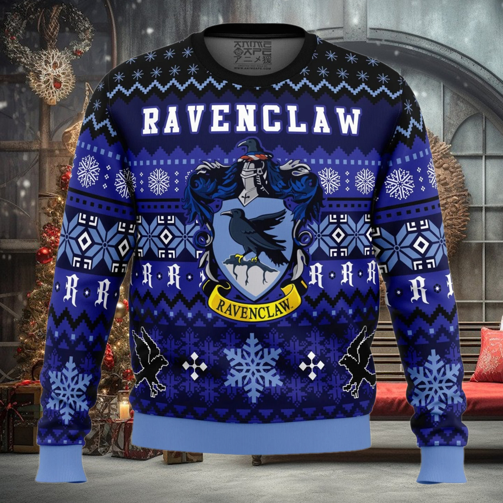 Harry Potter Ravenclaw House Ugly Christmas Sweater Harry Potter Ravenclaw House Ugly Christmas Sweater