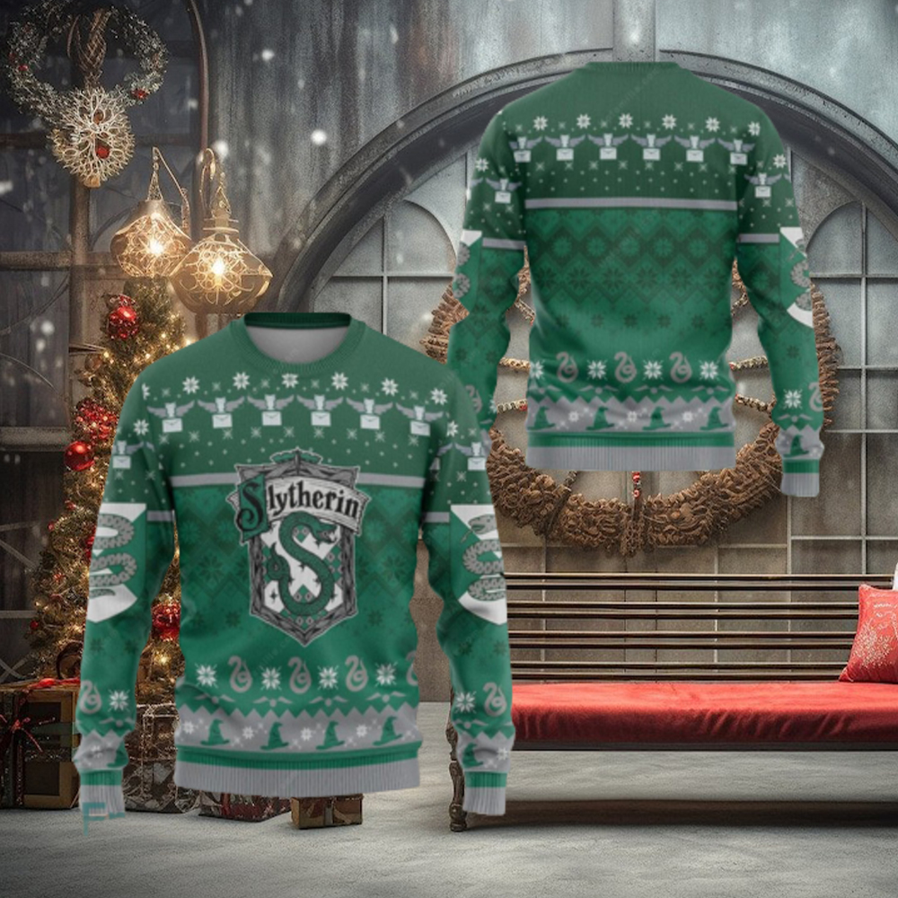 Harry Potter Slytherin Green 3D Ugly Christmas Sweater Presents Christmas For Men And Women Harry Potter Slytherin Green 3D Ugly Christmas Sweater Presents Christmas For Men And Women