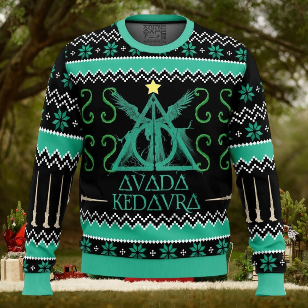 Harry Potter Spell Avada Kedavra Ugly Christmas Sweaters Harry Potter Spell Avada Kedavra Ugly Christmas Sweaters