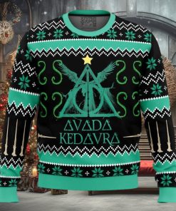 Harry Potter Spell Avada Kedavra Ugly Christmas Sweaters 1 Harry Potter Spell Avada Kedavra Ugly Christmas Sweaters