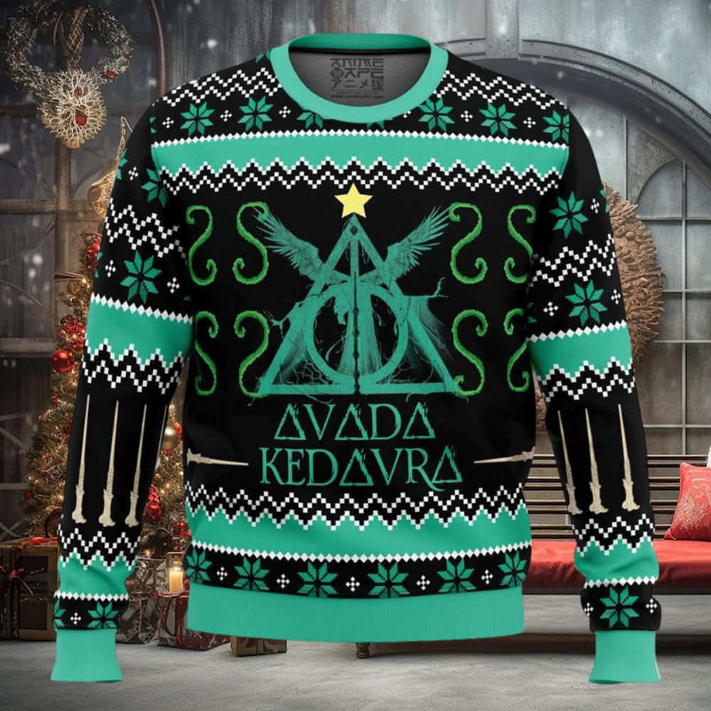 Harry Potter Spell Avada Kedavra Ugly Christmas Sweaters Harry Potter Spell Avada Kedavra Ugly Christmas Sweaters