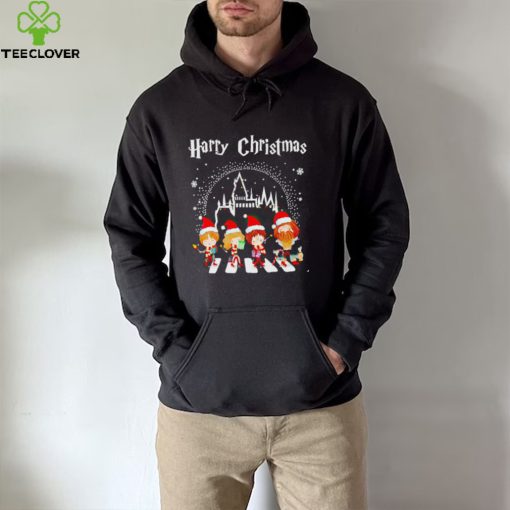 Harry Potter characters Harry Christmas Abbey Road chibi hoodie, sweater, longsleeve, shirt v-neck, t-shirt