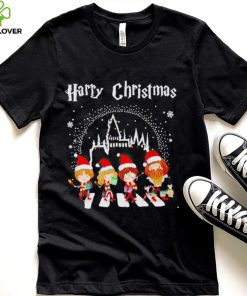 Harry Potter characters Harry Christmas Abbey Road chibi hoodie, sweater, longsleeve, shirt v-neck, t-shirt