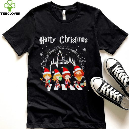 Harry Potter characters Harry Christmas Abbey Road chibi hoodie, sweater, longsleeve, shirt v-neck, t-shirt