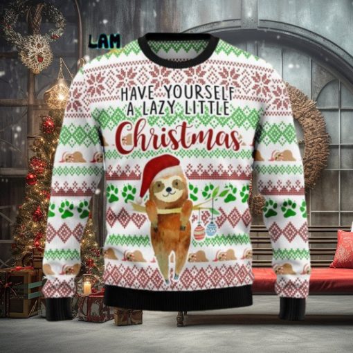 Have Yourself A Lazy Little Christmas Sloth Ugly Sweater