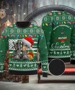 Have Yourself A Military Christmas Combat Boots Ugly Christmas Sweater Unisex 3D Sweater Christmas Gift