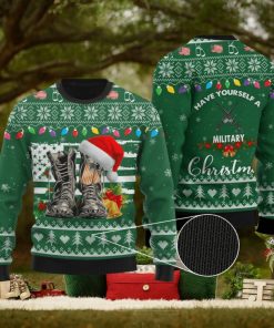 Have Yourself A Military Christmas Combat Boots Ugly Christmas Sweater Unisex 3D Sweater Christmas Gift