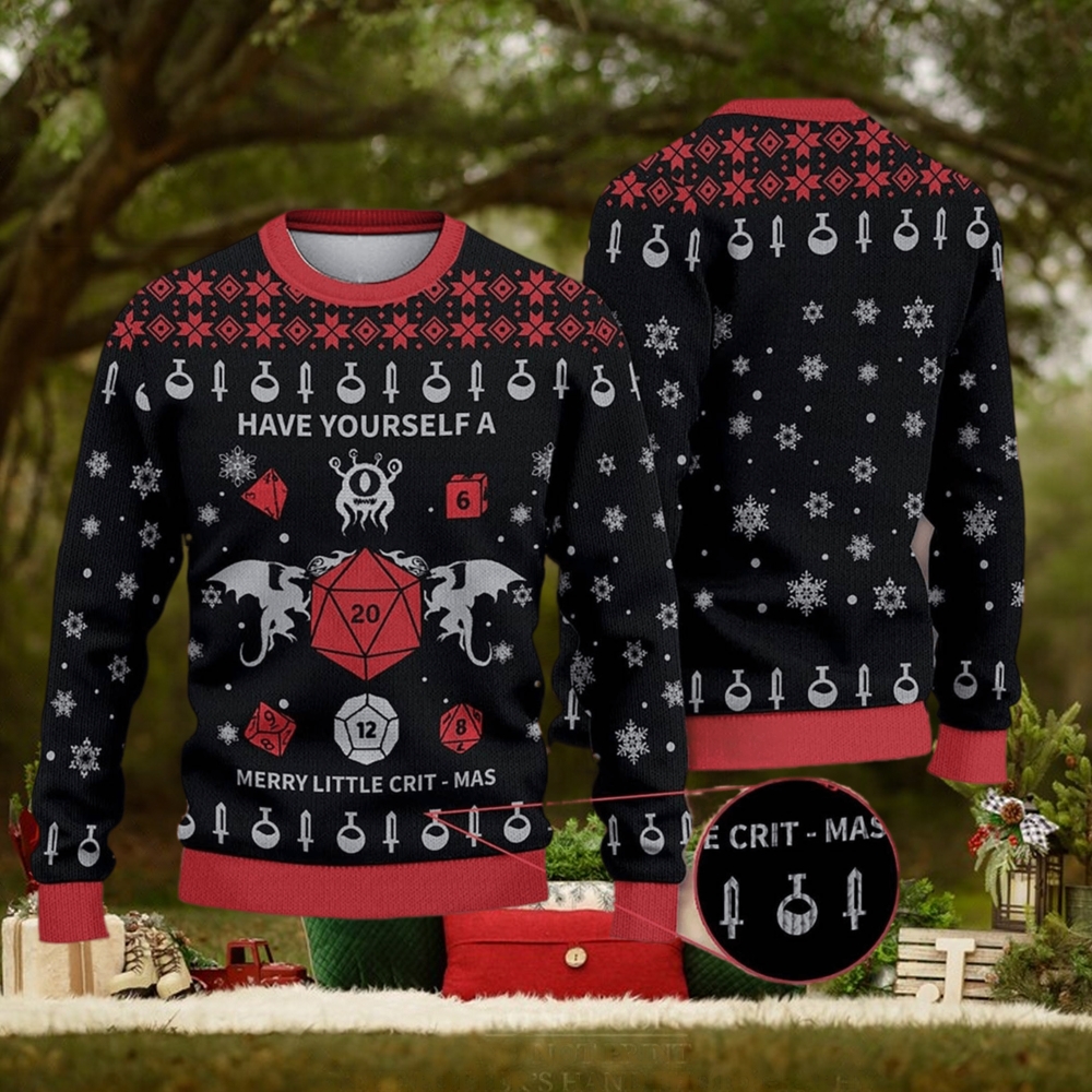 Have Yourself a Little Crit Mas Dungeons & Dragons D20 Wool Dnd Knit Gift Ugly Christmas Sweater For Men And Women Have Yourself a Little Crit Mas Dungeons & Dragons D20 Wool Dnd Knit Gift Ugly Christmas Sweater For Men And Women