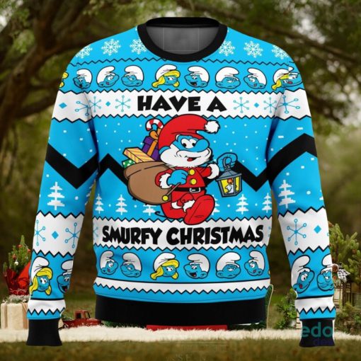 Have a Smurfy Christmas Smurfs 3D Ugly Christmas Sweater Christmas Gift Ideas Party Gift