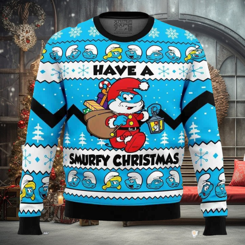 Have a Smurfy Christmas Smurfs Ugly Christmas Sweater Have a Smurfy Christmas Smurfs Ugly Christmas Sweater