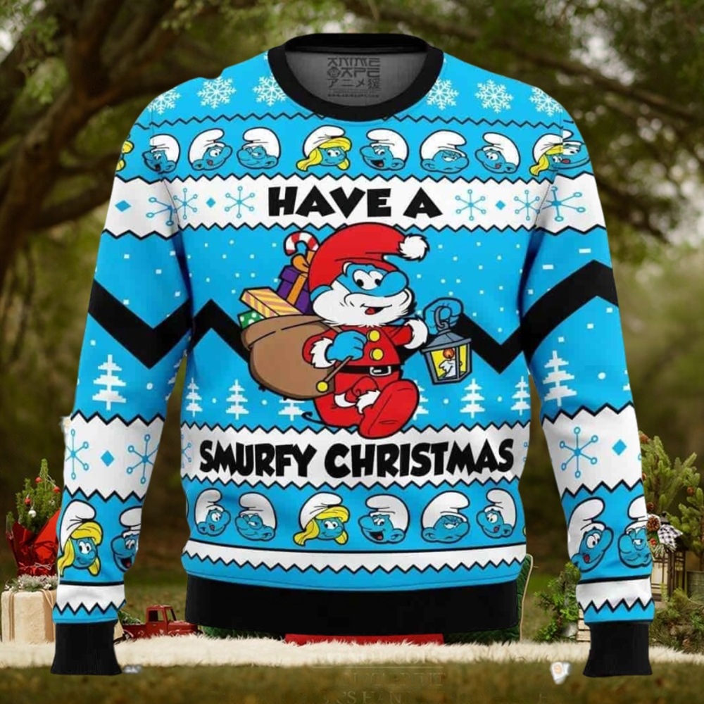 Have a Smurfy Christmas Smurfs Ugly Christmas Sweater Have a Smurfy Christmas Smurfs Ugly Christmas Sweater