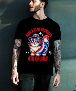 Have a star spangled 4th of July cat flag shirt