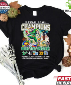 Hawaii Bowl Champions Bulls beat Spartans 41 39 mascot shirt