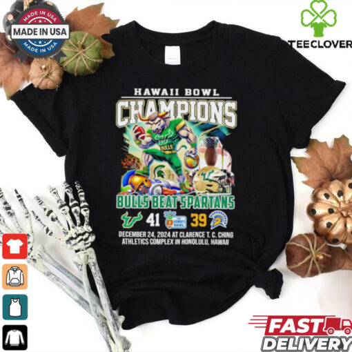 Hawaii Bowl Champions Bulls beat Spartans 41 39 mascot shirt