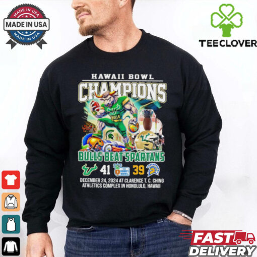 Hawaii Bowl Champions Bulls beat Spartans 41 39 mascot shirt