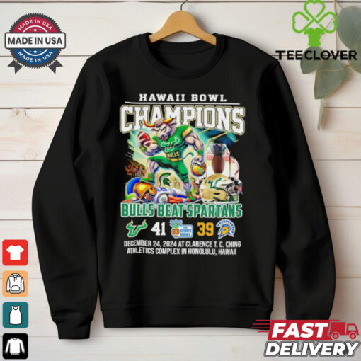 Hawaii Bowl Champions Bulls beat Spartans 41 39 mascot shirt