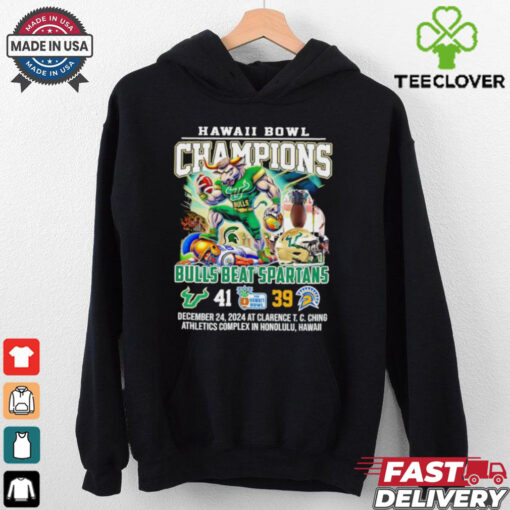 Hawaii Bowl Champions Bulls beat Spartans 41 39 mascot shirt