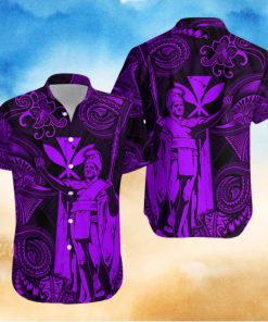 Hawaii King Kamehameha Map Polynesian Hawaiian Shirt Kanaka Maoli Unique Style Purple