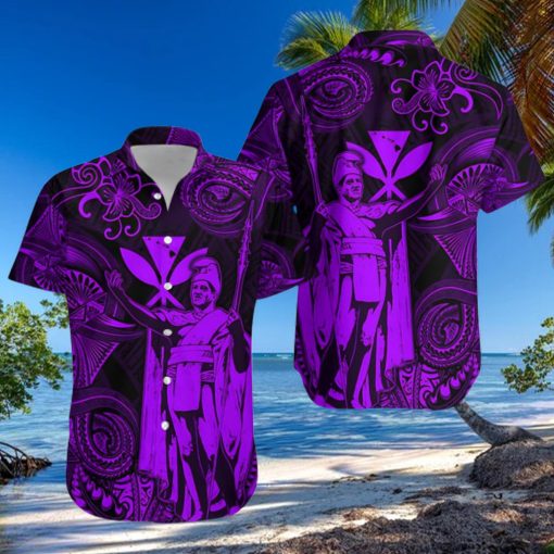 Hawaii King Kamehameha Map Polynesian Hawaiian Shirt Kanaka Maoli Unique Style   Purple