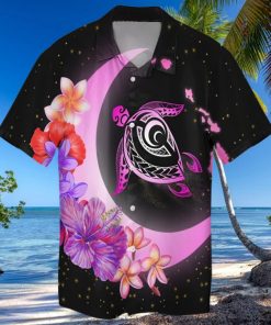 Hawaii Map Moon Star Turtle Plumeria Hibiscus Hawaiian Shirt