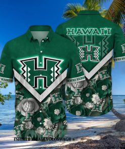 Hawaii Rainbow Warriors NCAA Flower Full Printed 3D Hawaiian Shirt