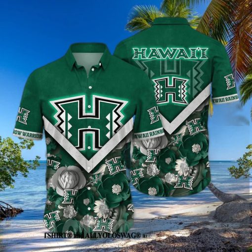 Hawaii Rainbow Warriors NCAA Flower Full Printed 3D Hawaiian Shirt