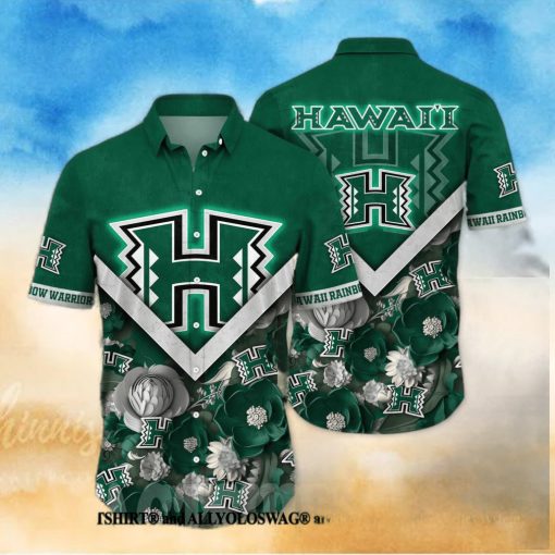 Hawaii Rainbow Warriors NCAA Flower Full Printed 3D Hawaiian Shirt