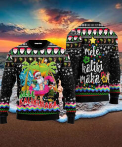 Hawaii Santa Claus Mele Kalikimaka Ugly Christmas Sweater