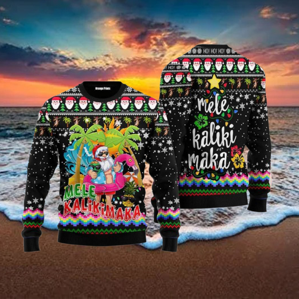 Hawaii Santa Claus Mele Kalikimaka Ugly Christmas Sweater Hawaii Santa Claus Mele Kalikimaka Ugly Christmas Sweater