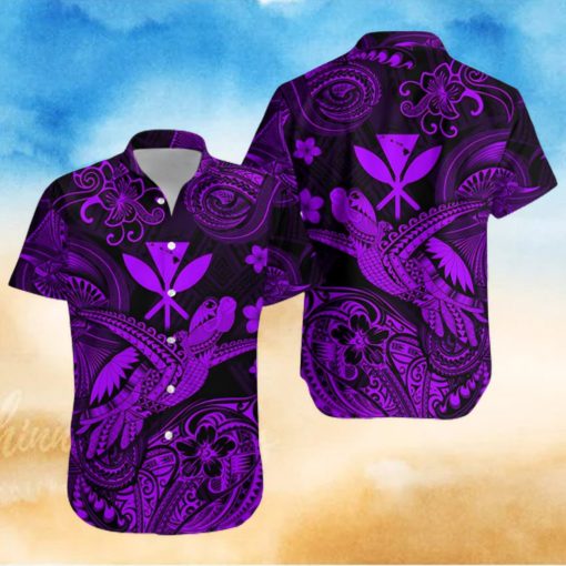 Hawaii Turtle Map Polynesian Hawaiian Shirt Kanaka Maoli Unique Style Purple