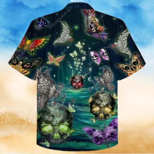 Hawaiian Aloha Shirts Butterfly Skull 1