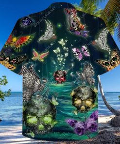 Hawaiian Aloha Shirts Butterfly Skull 1