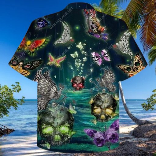 Hawaiian Aloha Shirts Butterfly Skull 1