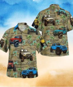 Hawaiian Aloha Shirts Jeep Camo Palm Tree