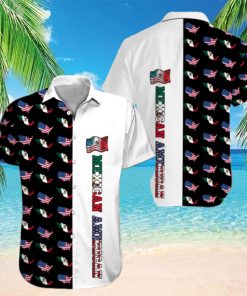 Hawaiian Aloha Shirts Mexican Ameican Flag Pattern