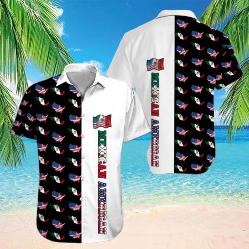 Hawaiian Aloha Shirts Mexican Ameican Flag Pattern