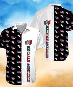 Hawaiian Aloha Shirts Mexican Ameican Flag Pattern