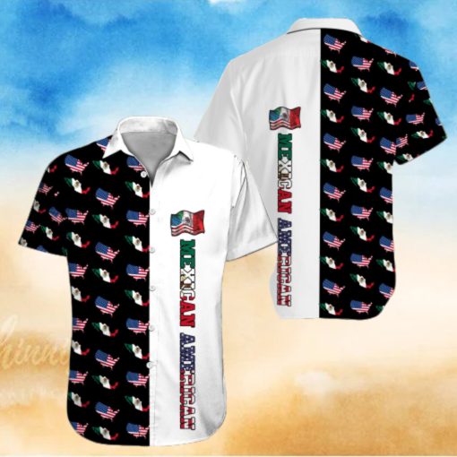 Hawaiian Aloha Shirts Mexican Ameican Flag Pattern